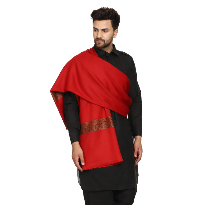 Men's Pure Wool Border Shawl