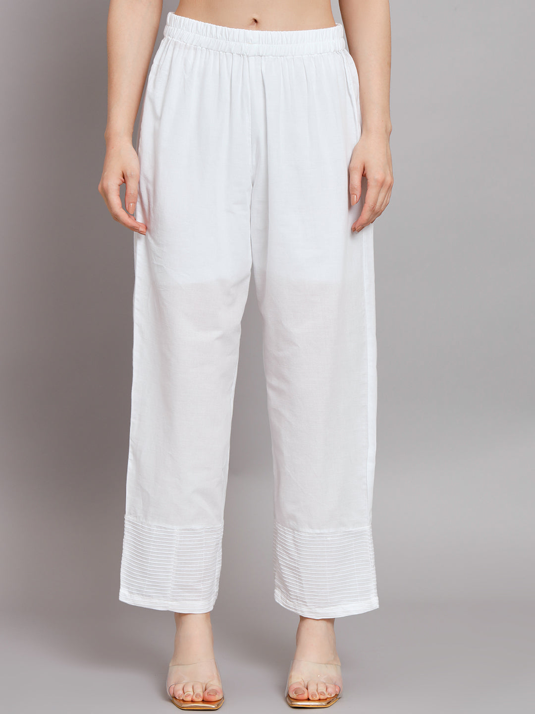 Women's Floral Embroidered Thread Work Pure Cotton Kurti with Palazzo & Jacket