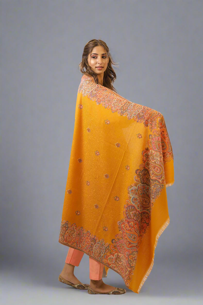 Women's Jamawar Wool Shawl