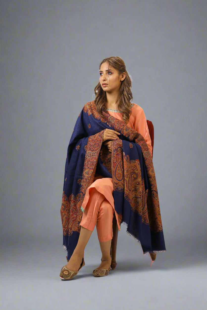 Women's Jamawar Wool Shawl