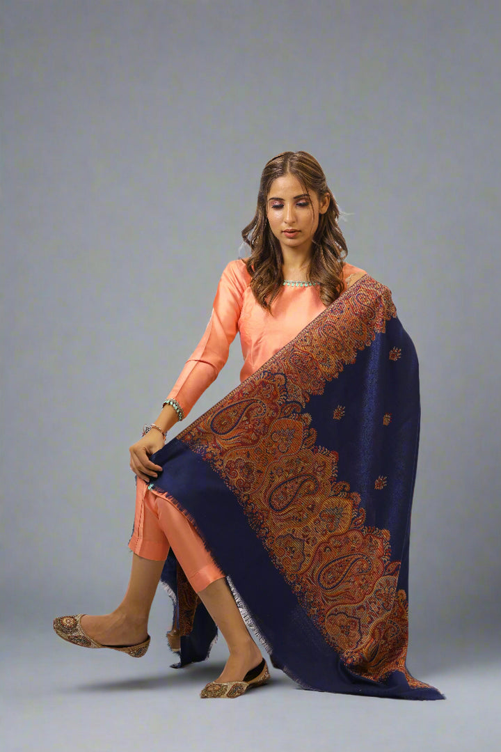 Women's Jamawar Wool Shawl