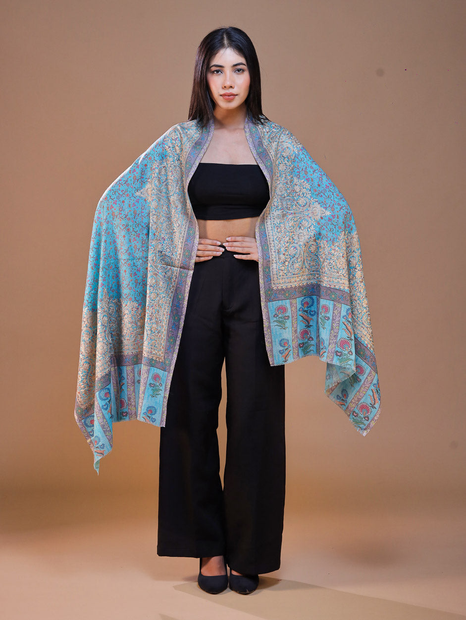 Women's Printed Aari Embroidered Stole