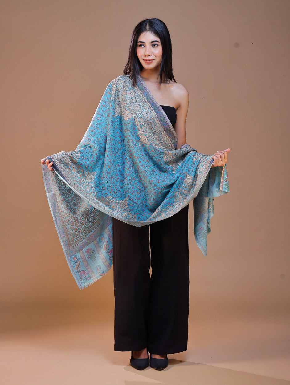 Women's Printed Aari Embroidered Stole