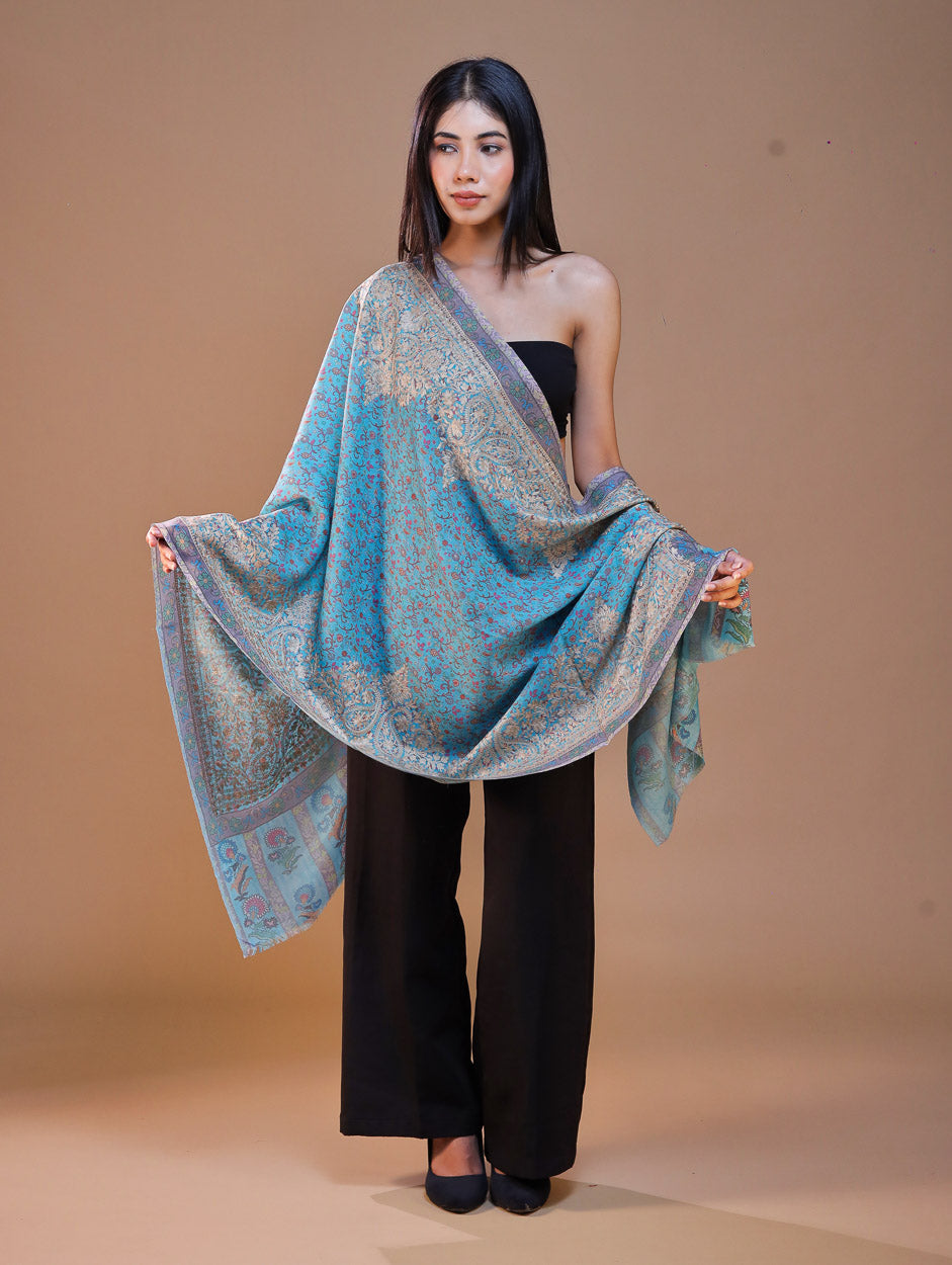 Women's Printed Aari Embroidered Stole