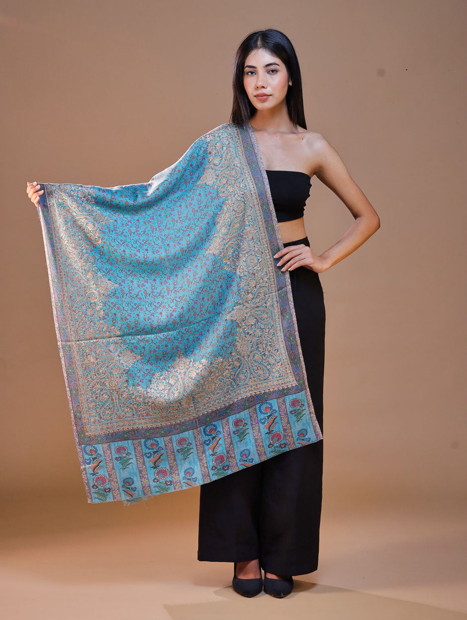 Women's Printed Aari Embroidered Stole