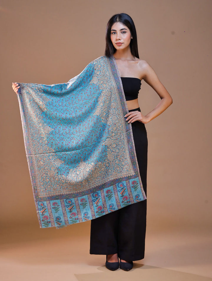 Women's Printed Aari Embroidered Stole