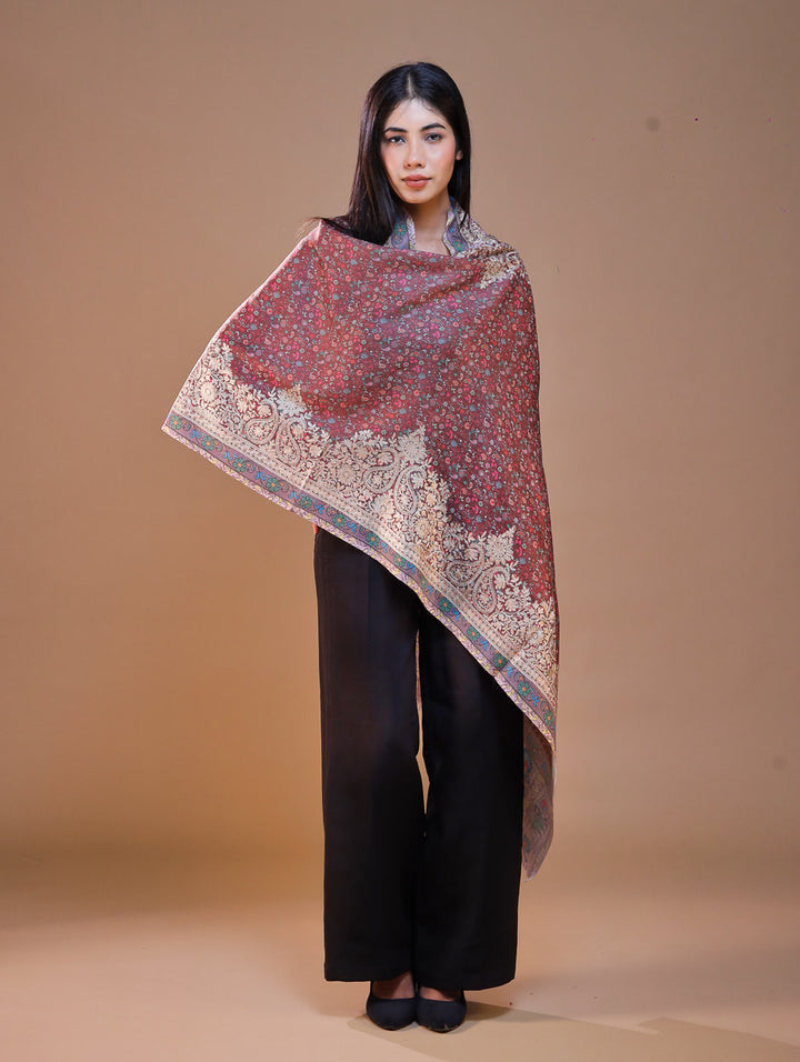 Women's Printed Aari Embroidered Stole