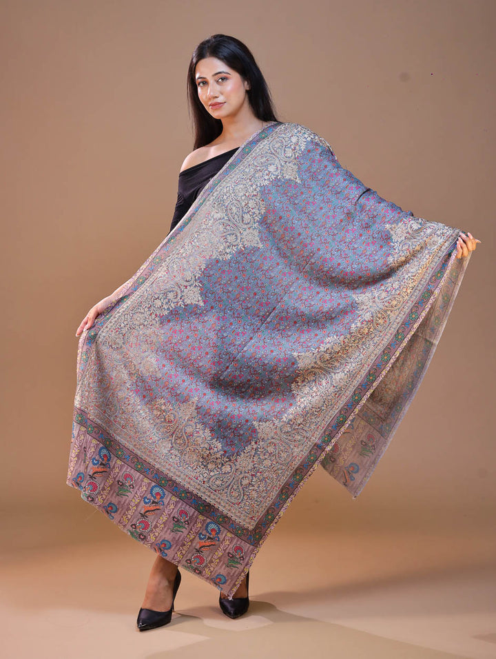 Women's Printed Aari Embroidered Stole