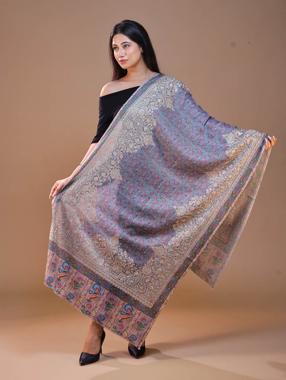 Women's Printed Aari Embroidered Stole
