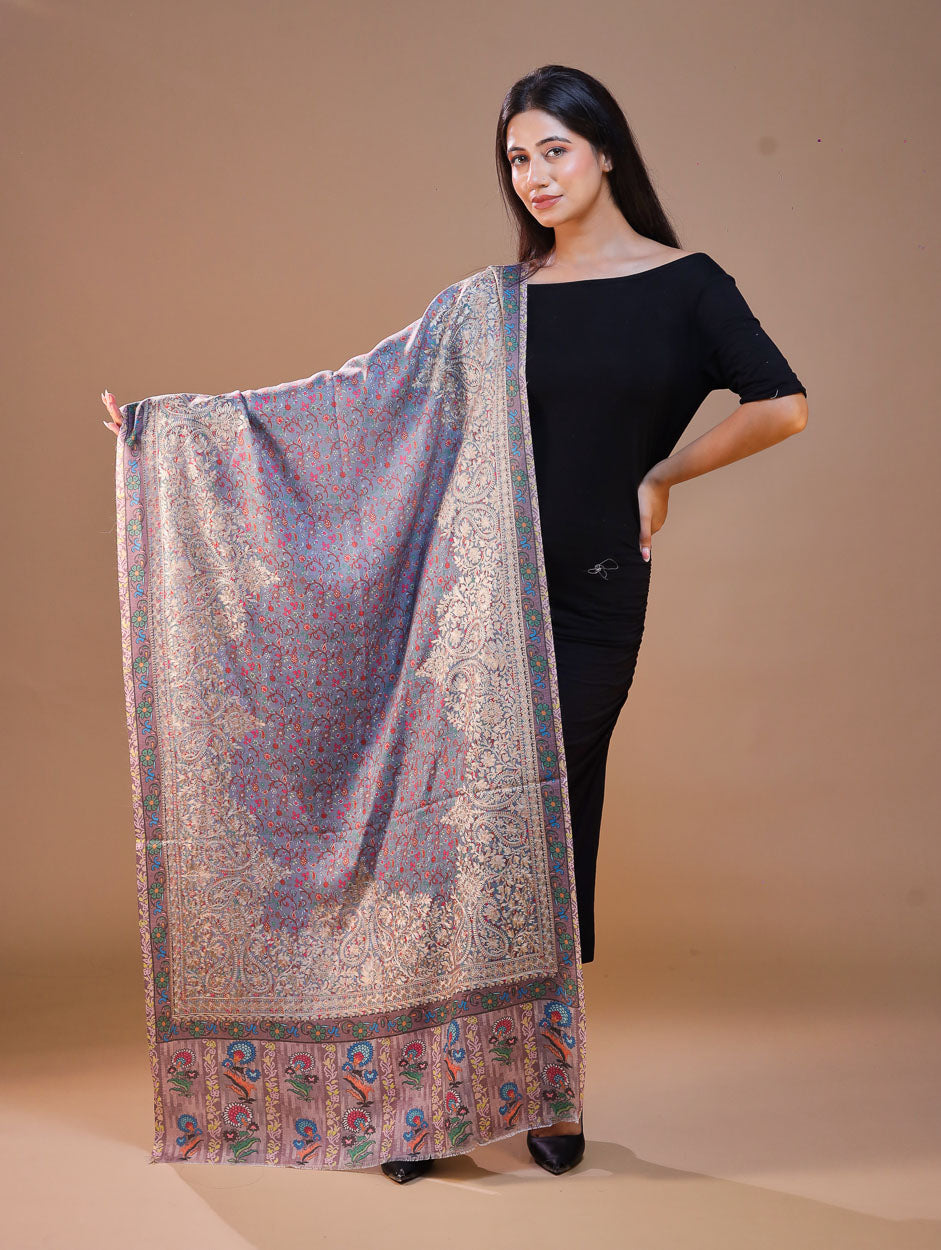 Women's Printed Aari Embroidered Stole