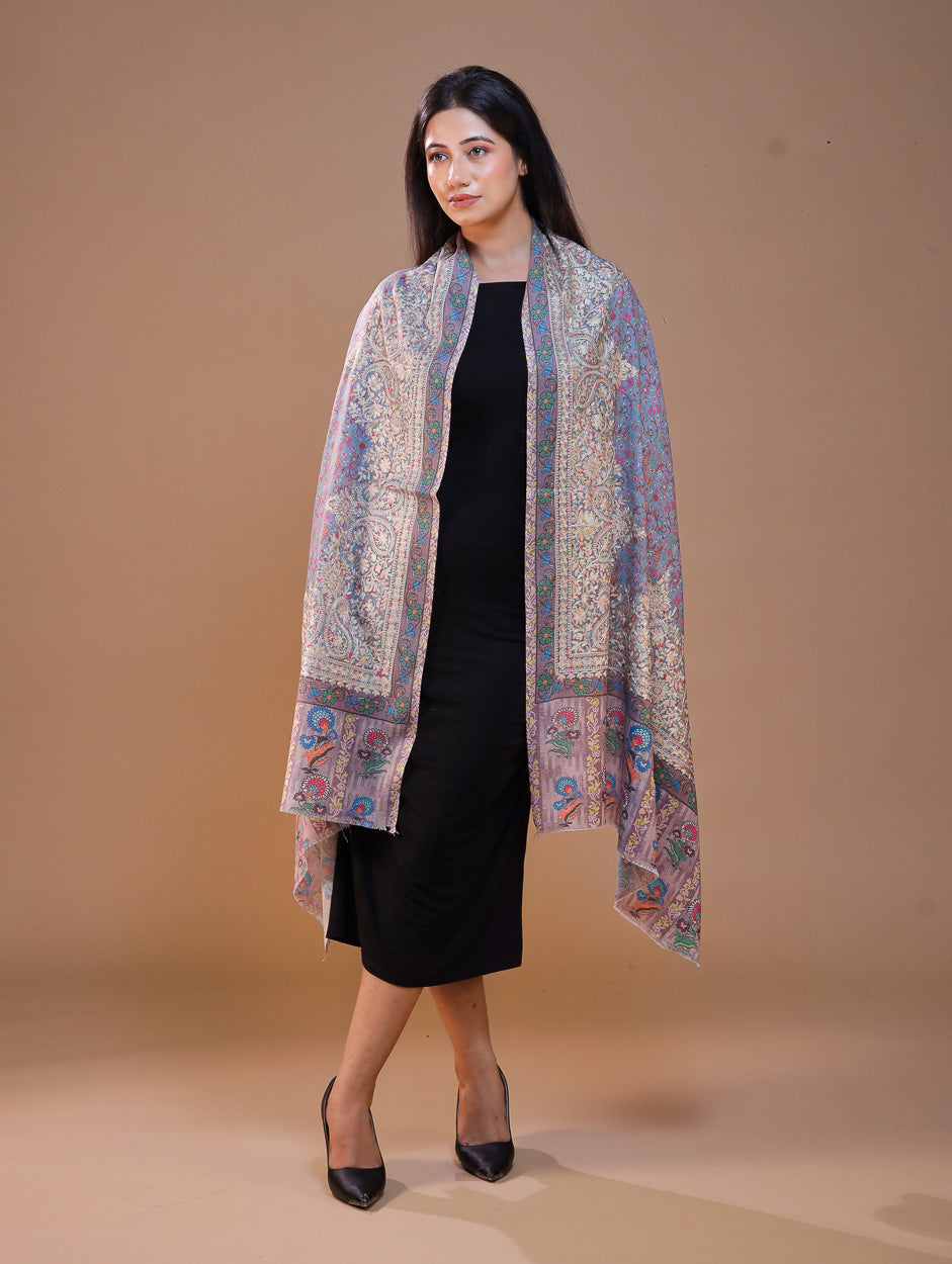 Women's Printed Aari Embroidered Stole