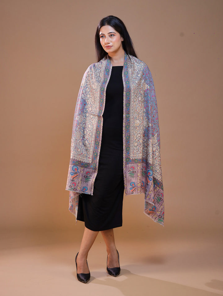 Women's Printed Aari Embroidered Stole
