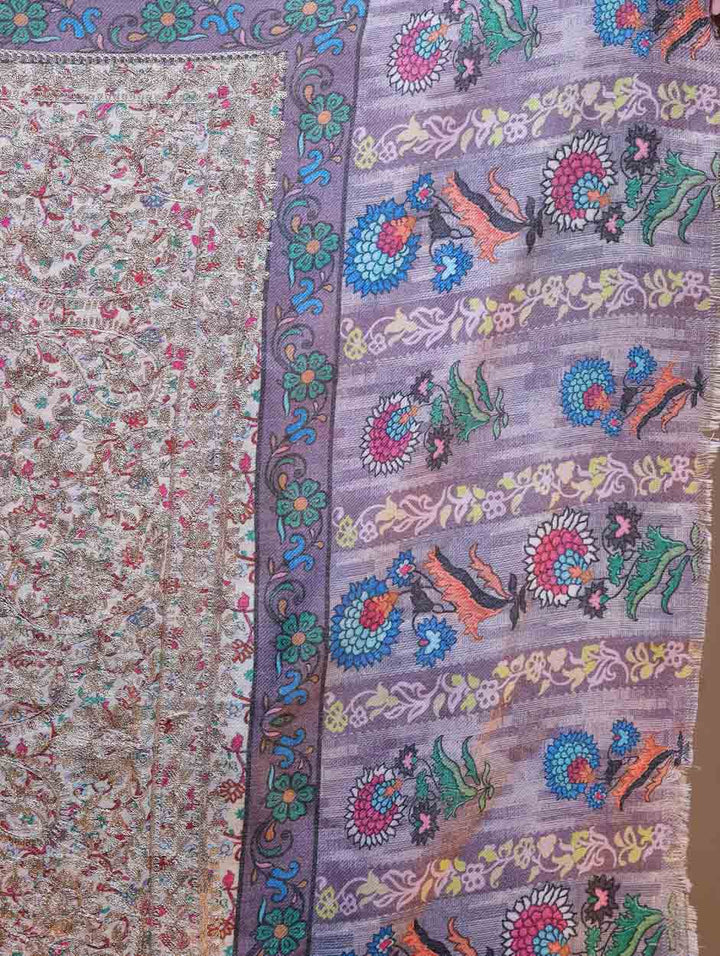 Women's Printed Aari Embroidered Stole