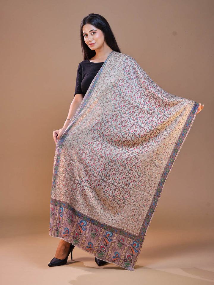 Women's Printed Aari Embroidered Stole