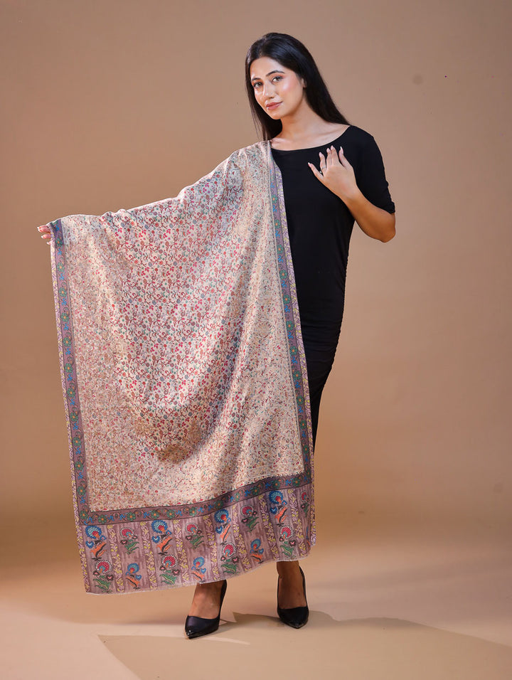Women's Printed Aari Embroidered Stole