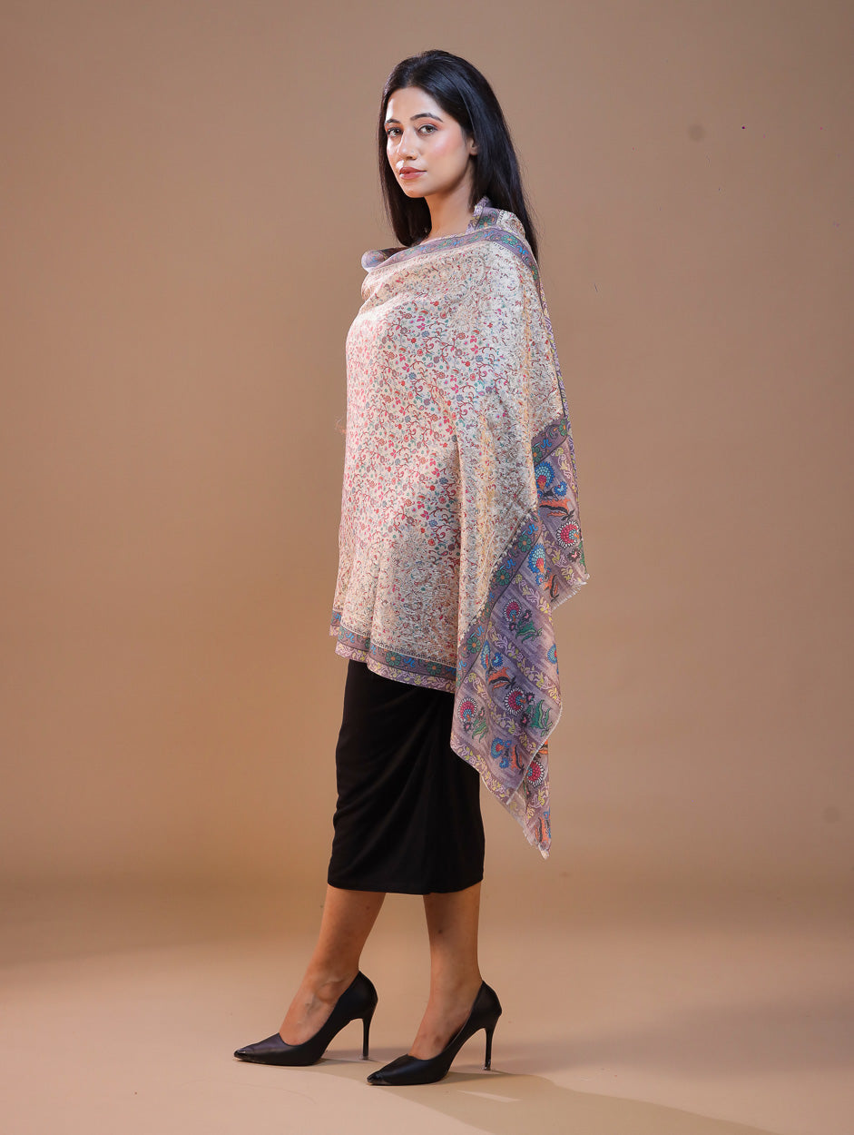 Women's Printed Aari Embroidered Stole