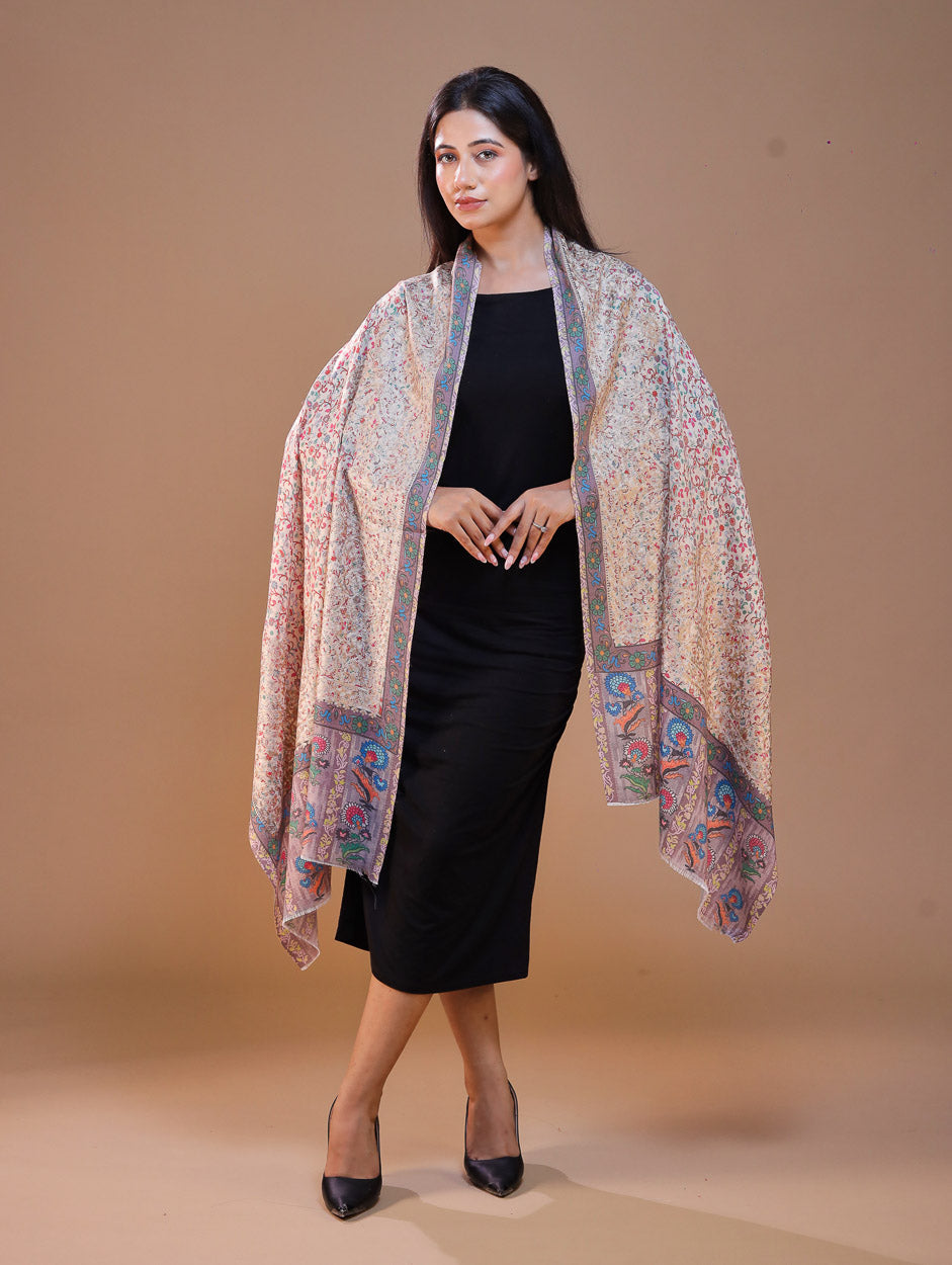 Women's Printed Aari Embroidered Stole