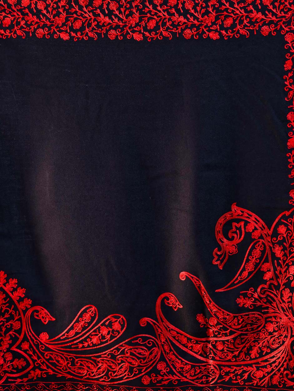 Women's Aari Embroidered Wool Stole