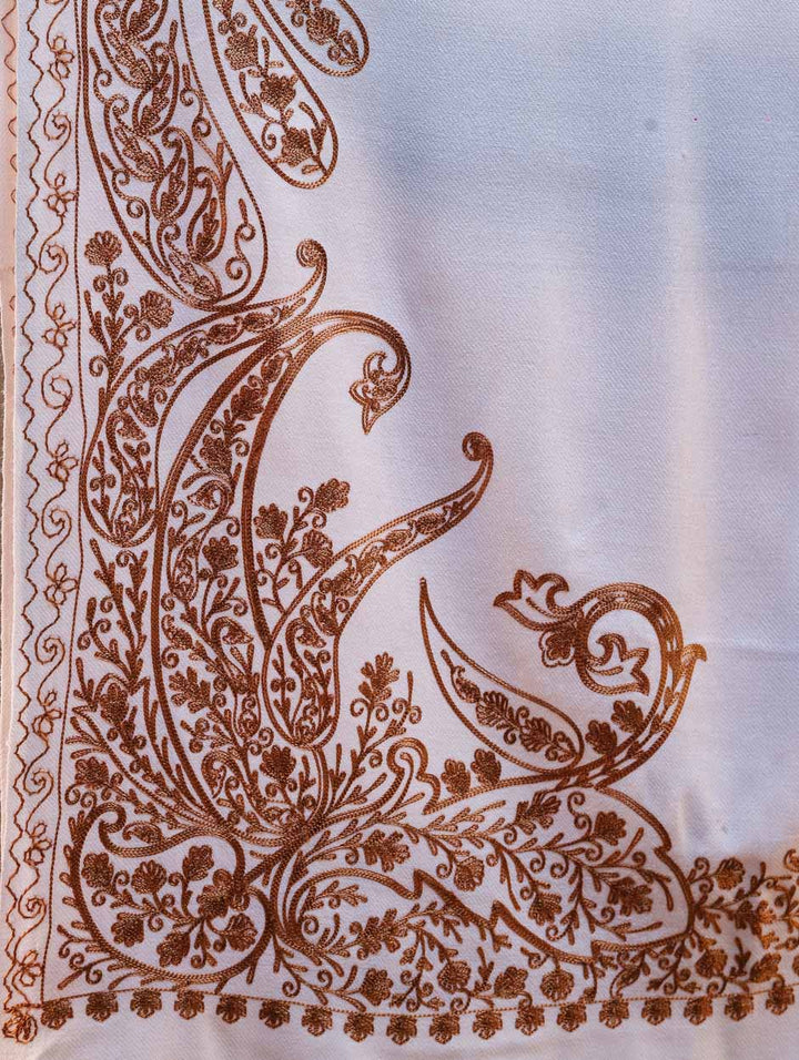 Women's Aari Embroidered Wool Stole