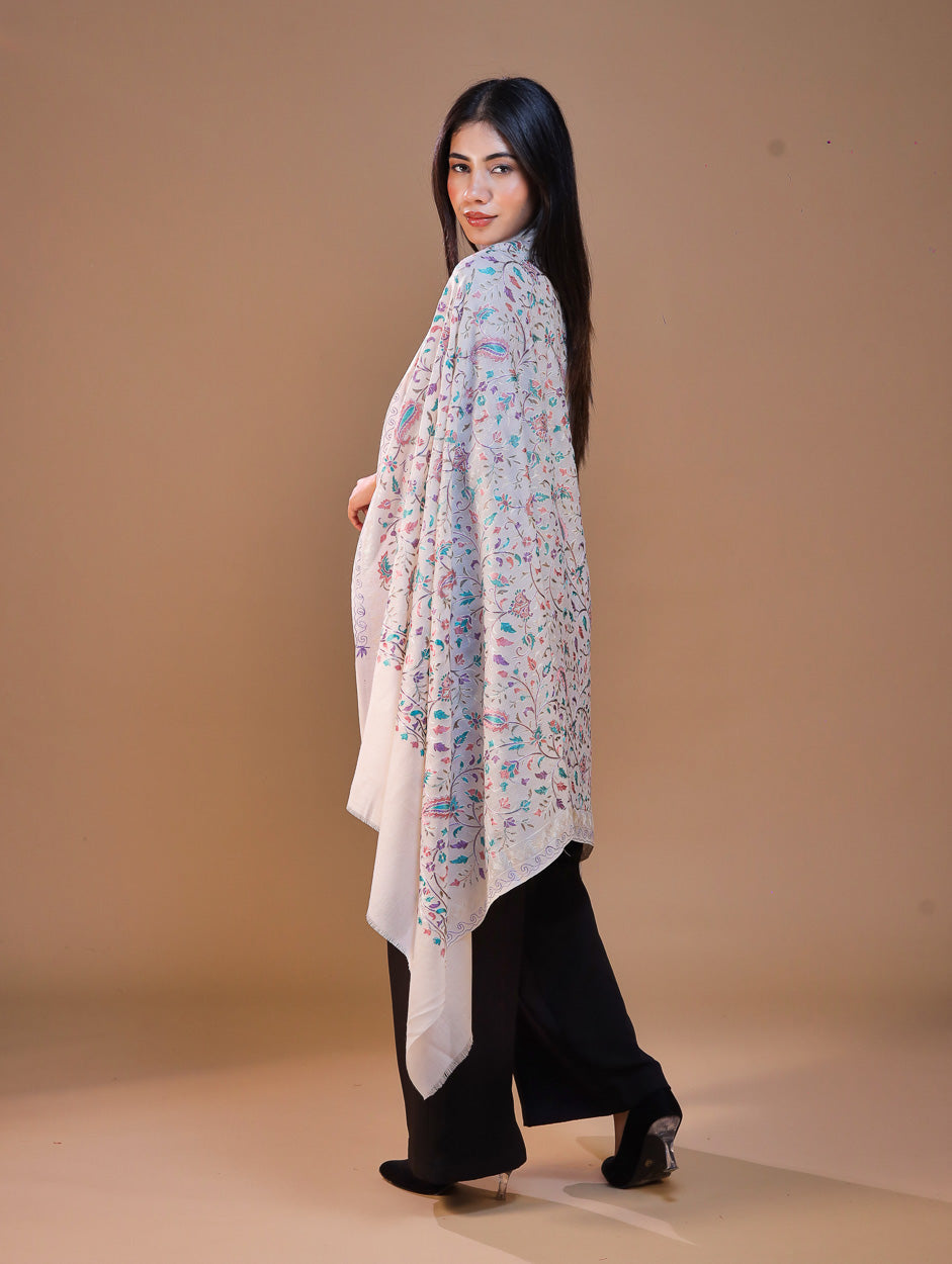 Women's Aari Embroidery Wool Shawl