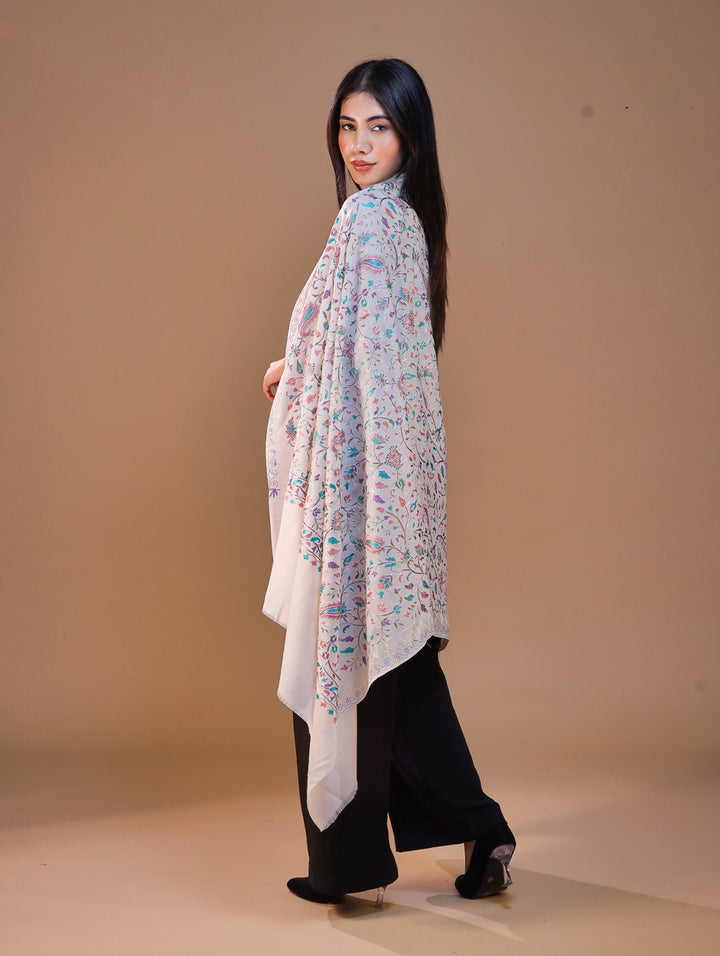 Women's Aari Embroidery Wool Shawl