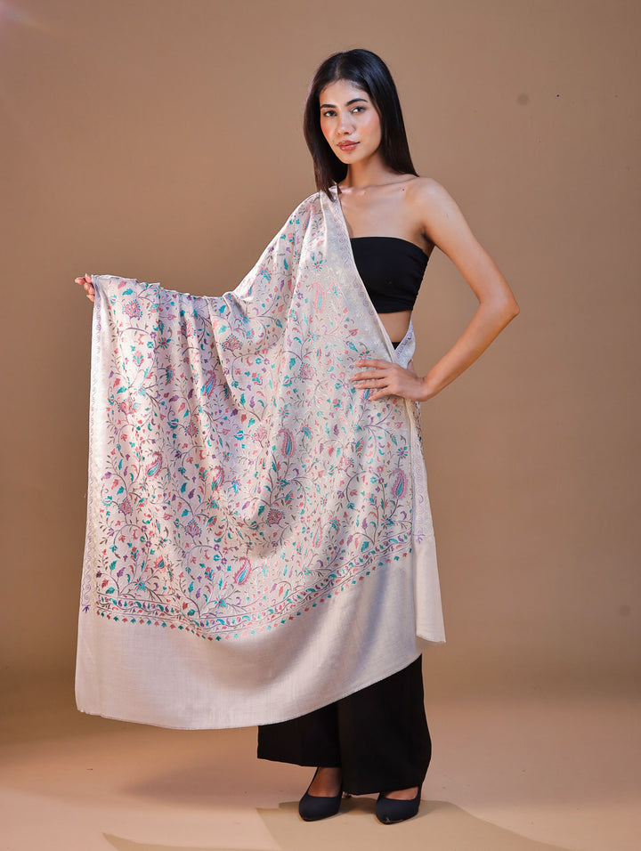 Women's Aari Embroidery Wool Shawl