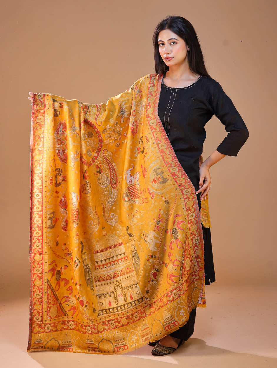 Women's Zari Kani Wool Shawl