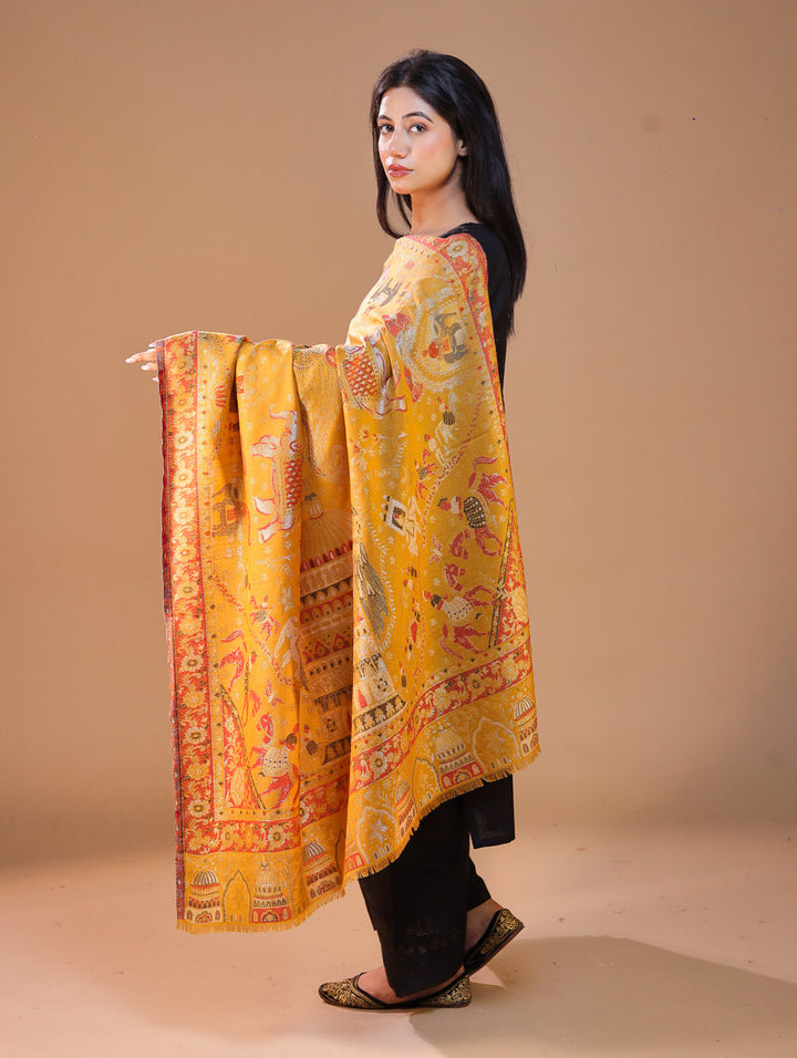 Women's Zari Kani Wool Shawl