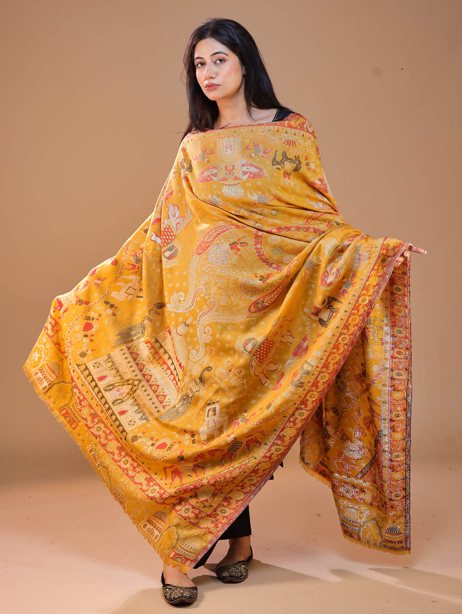 Women's Zari Kani Wool Shawl