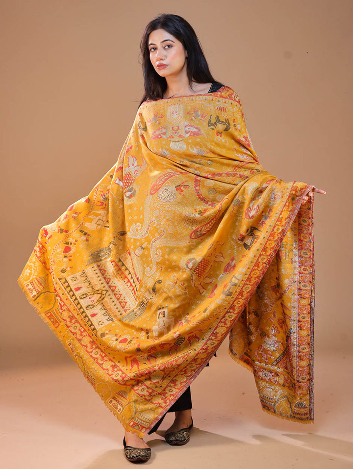 Women's Zari Kani Wool Shawl