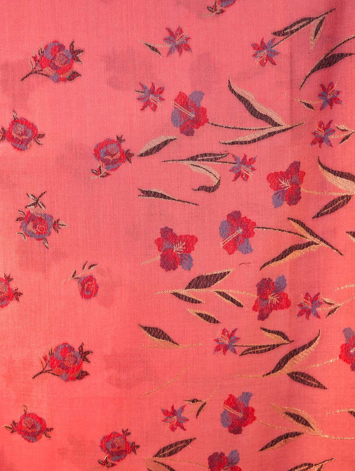 महिलाओं के लिए सफ़ेद कानी ऊनी पुष्प शॉल