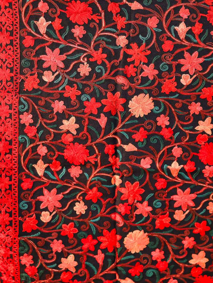 Women's Embroidered Wool Stole