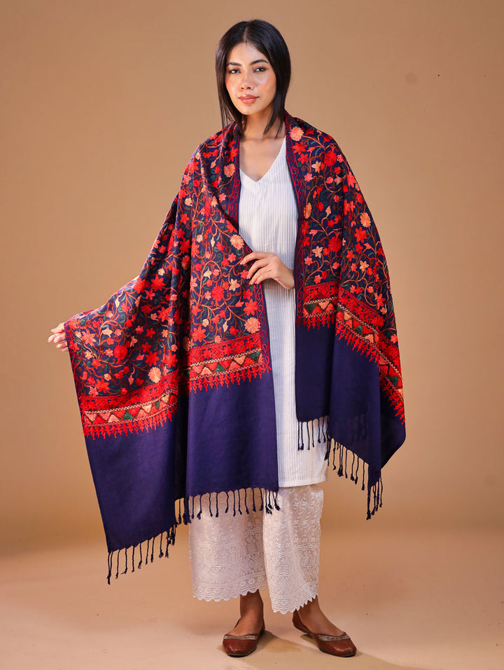 Women's Embroidered Wool Stole