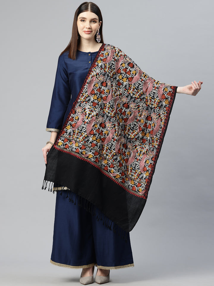 Women's Aari Embroidered Wool Stole