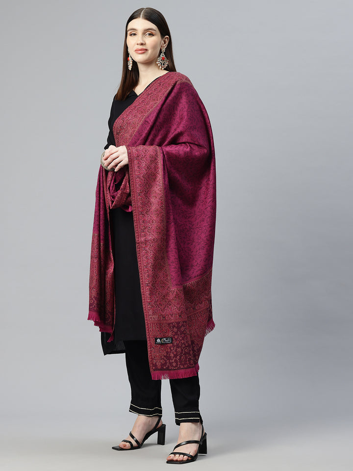 Women's Pure Wool Jamawar Embroidery Shawl
