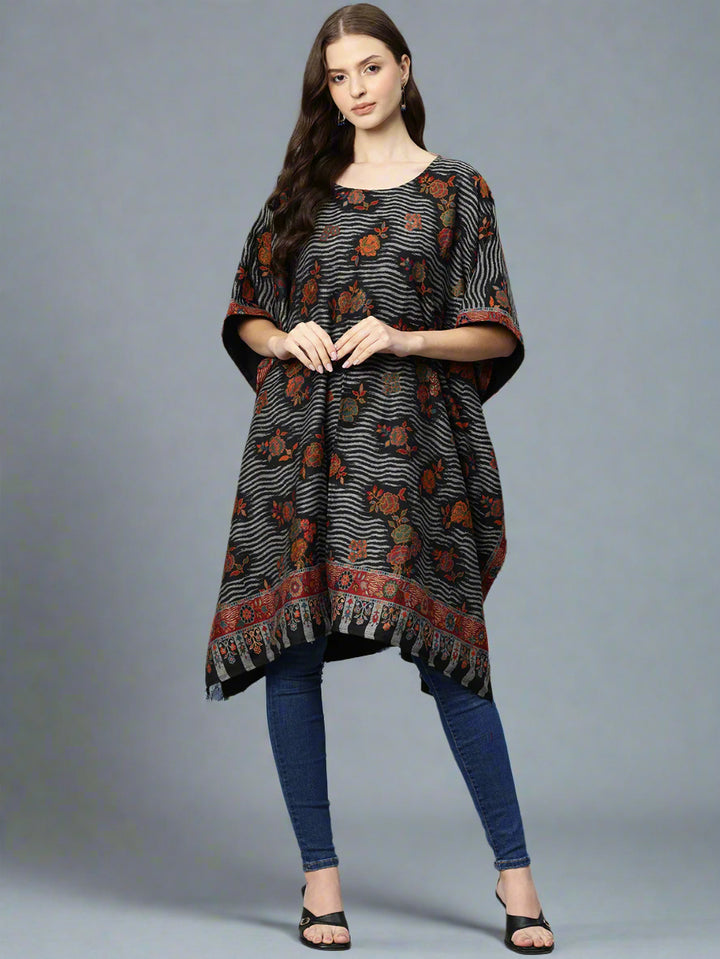 Women's Floral Woven Kaftan (Pheran)