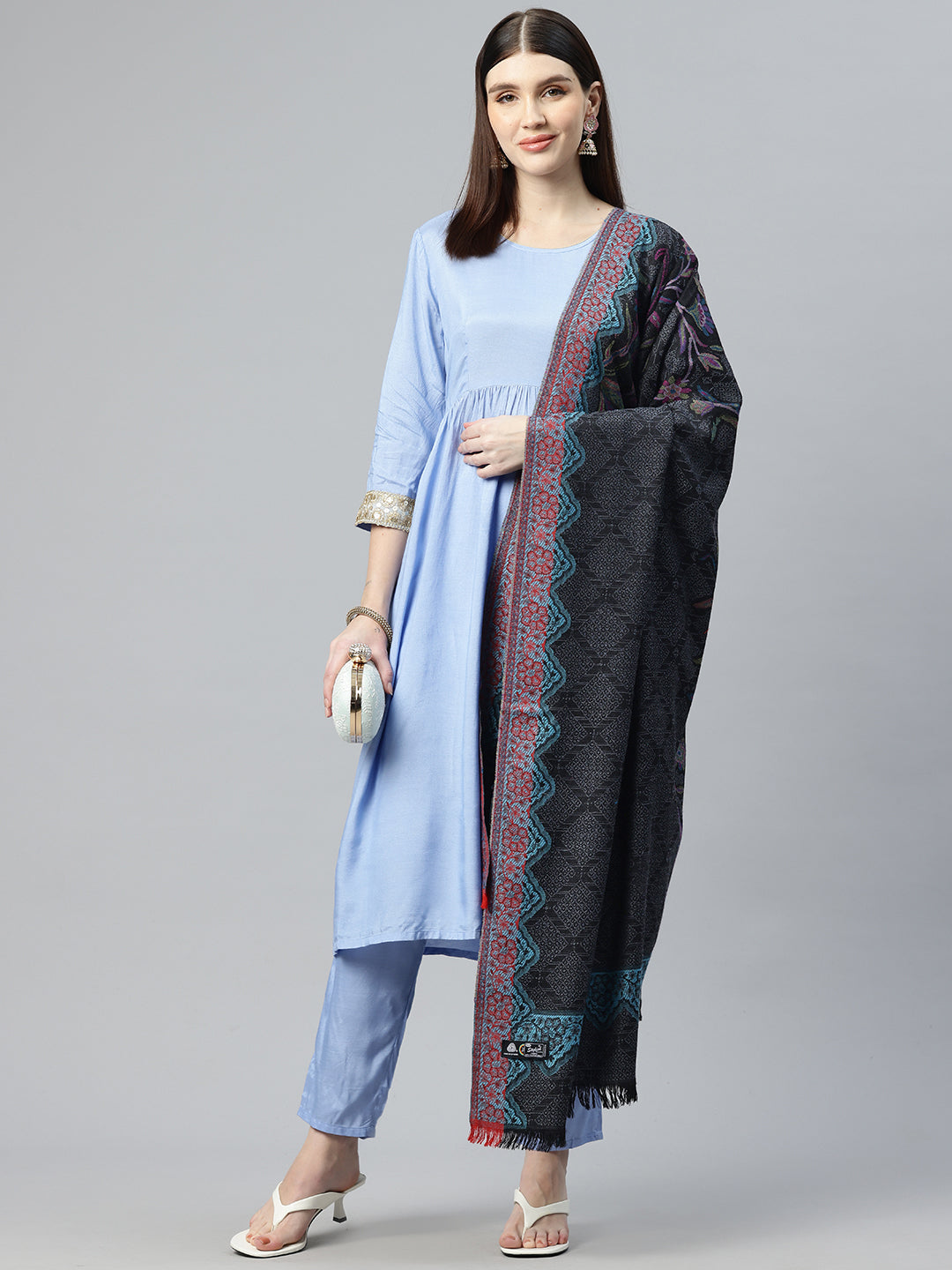 Women's Kani Jamawar Pure Wool Shawl