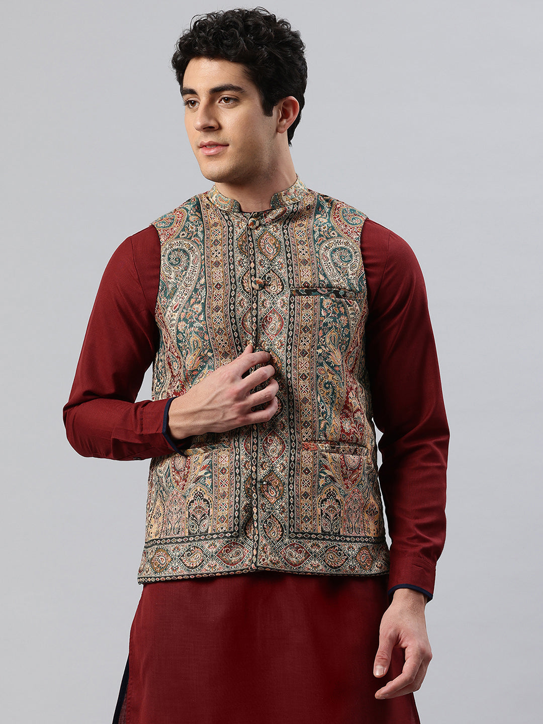 Men's Woven Nehru Jacket