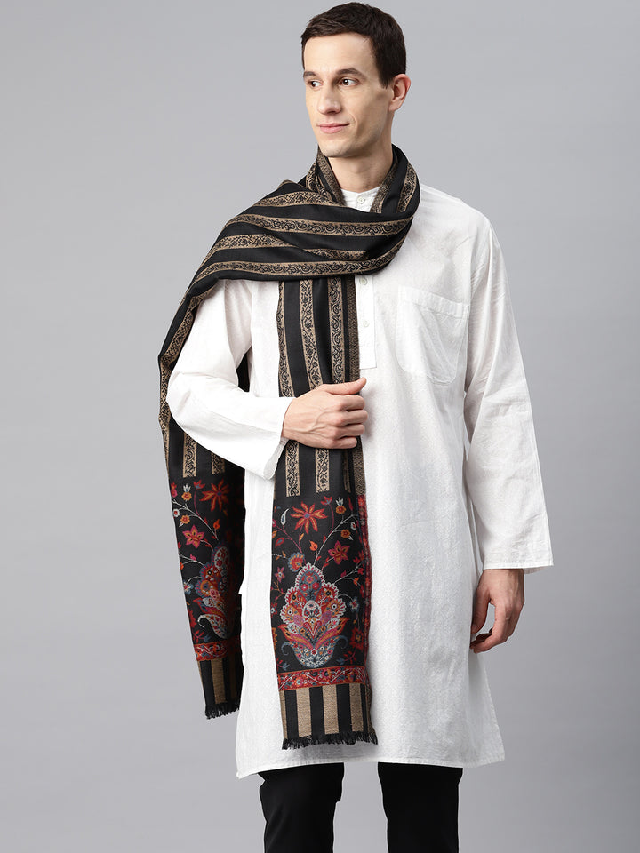 Men's Kani Wool Shawl with Zari Border