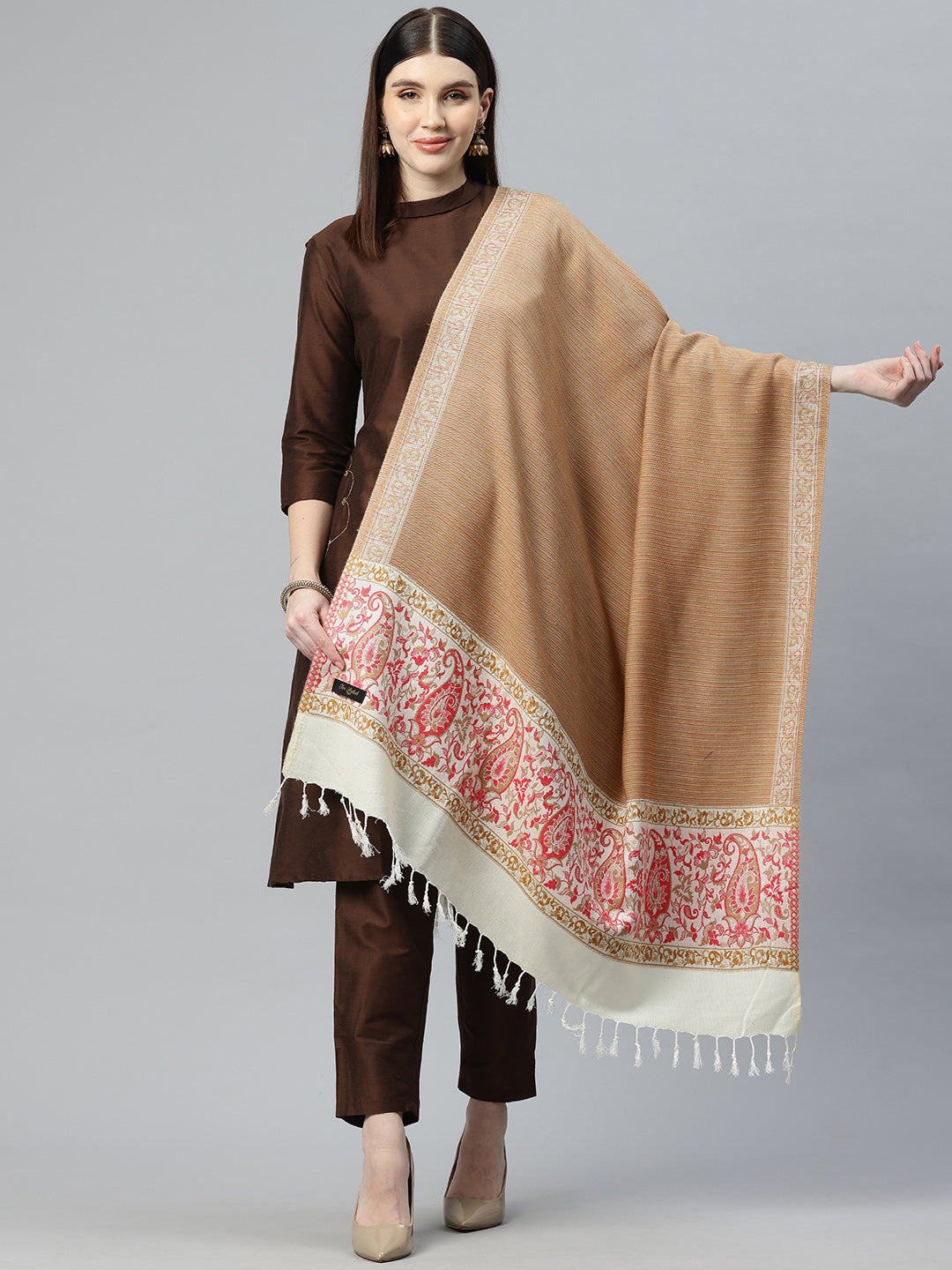 Women's Acrylic Jamawar Wool Shawl