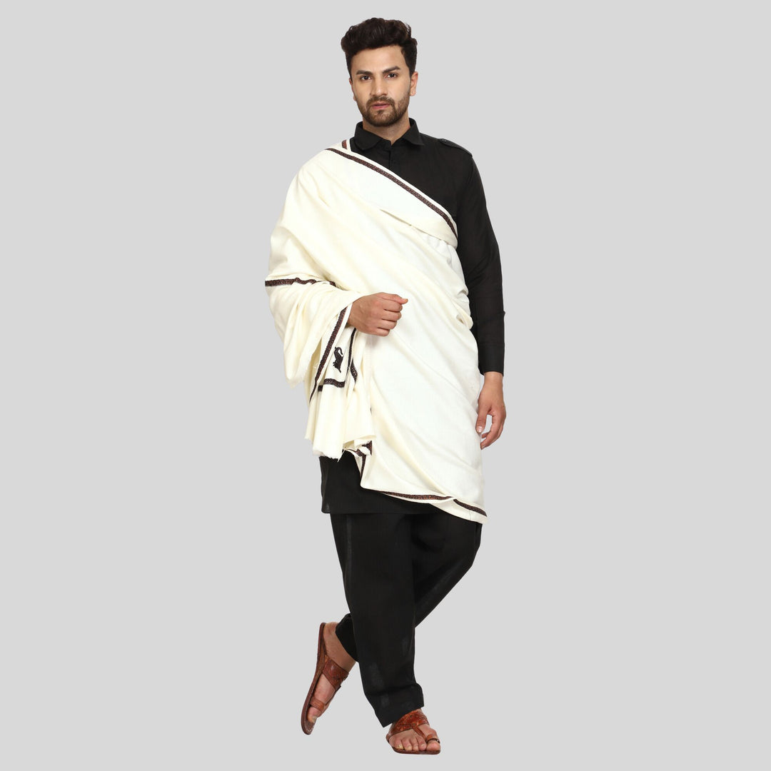 Men's Kashmiri Embroidered Wool Shawl