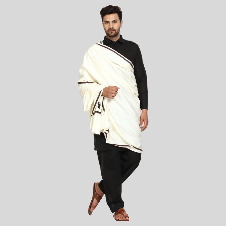 Men's Kashmiri Embroidered Wool Shawl