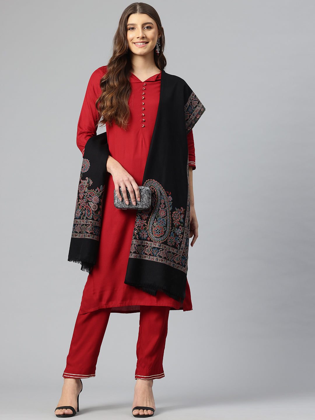 Women's Kani Woven Design Wool Shawl