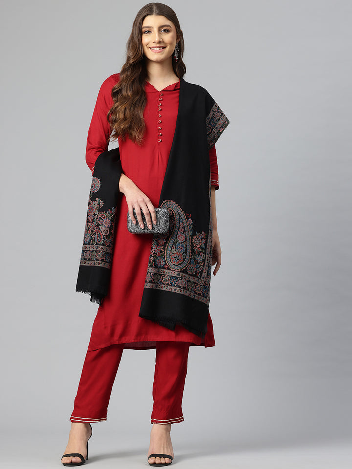 Women's Kani Woven Design Wool Shawl