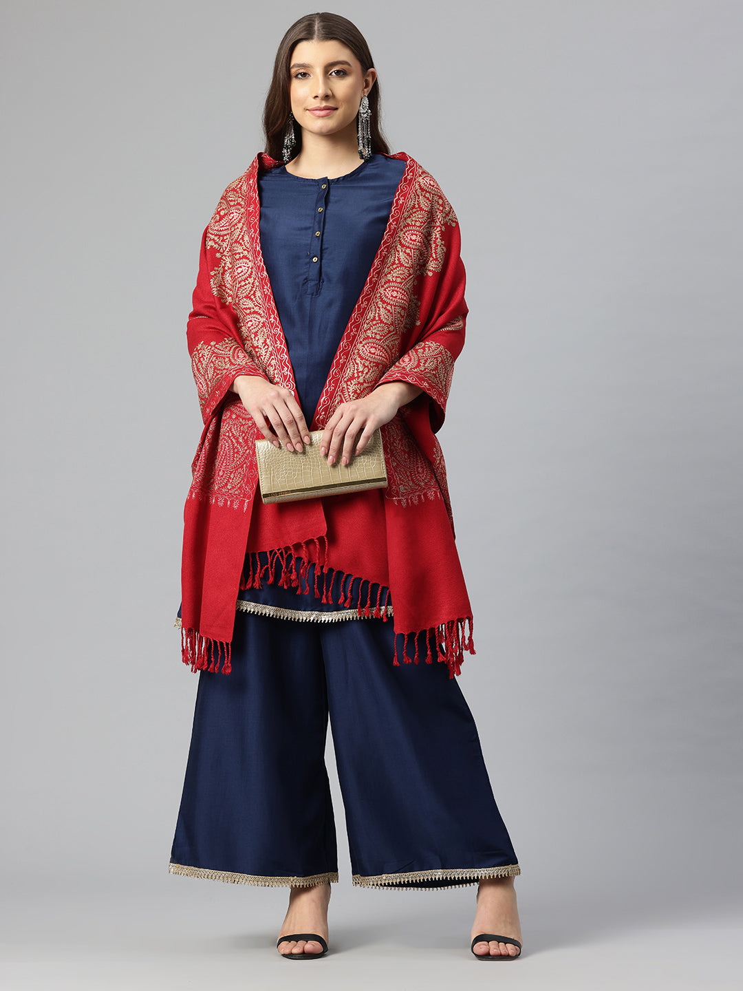 Women's Aari Embroidered Stole