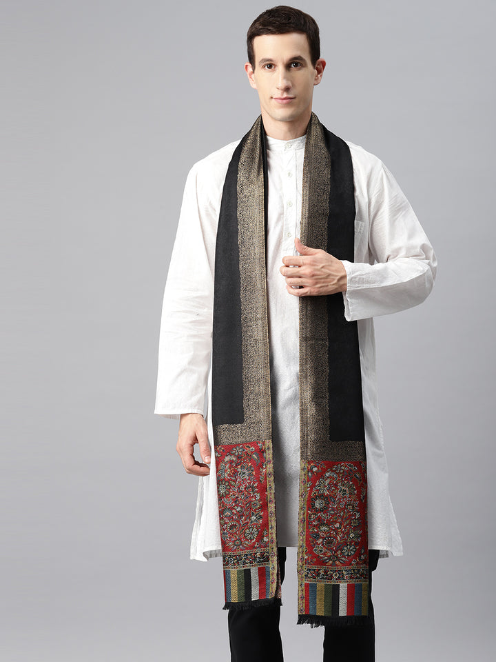 Men's Kani Wool Shawl with Zari Border