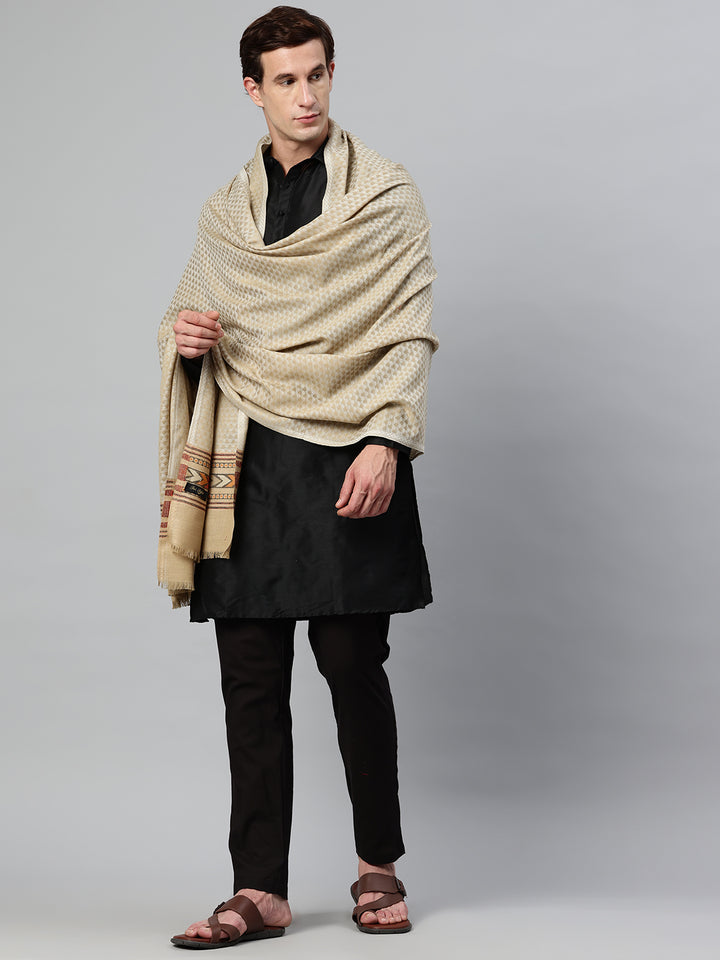 Men's Chevron Woven Wool Shawl