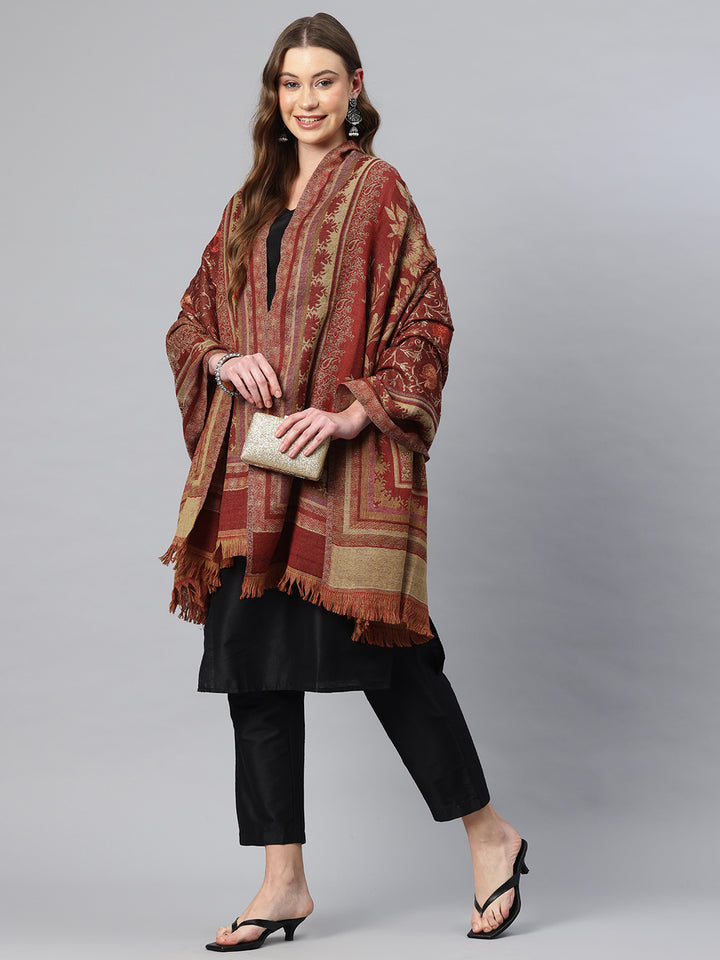 Women's Aari Embroidery Pure Wool Shawl