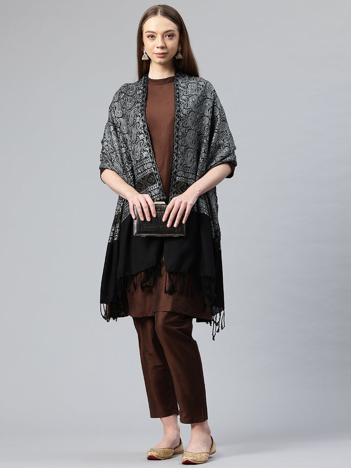 Women's Aari Embroidered Wool Stole