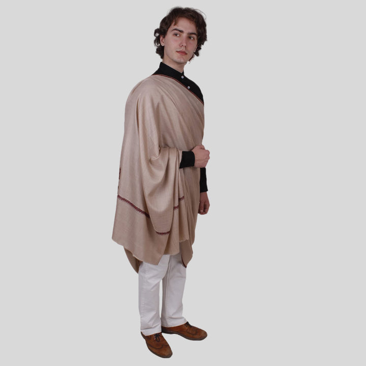 Men's Kashmiri Hand Embroidered Wool Shawl